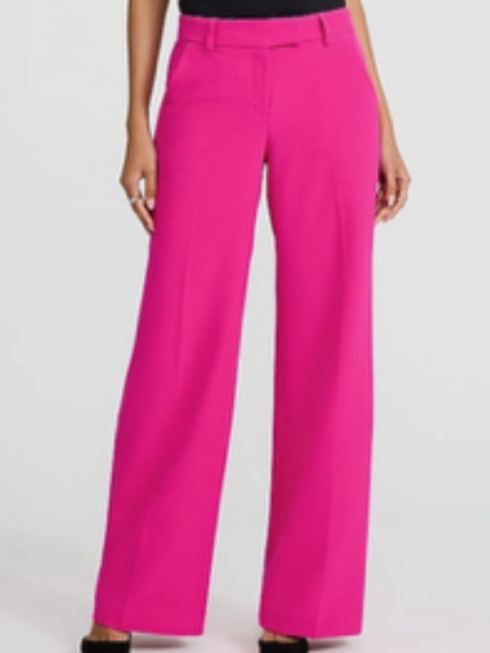 Express Editor Hot Pink Mid Rise Relaxed Stretch Trouser Sz 12 Regular - Picture 2 of 12
